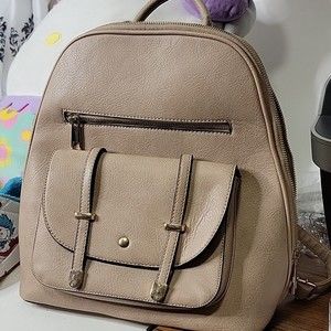 Beige large backpack